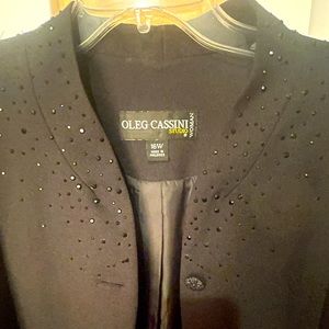 Suit pants Oleg Cassini w/BLK beaded neck line & base sleeves! Size 16W